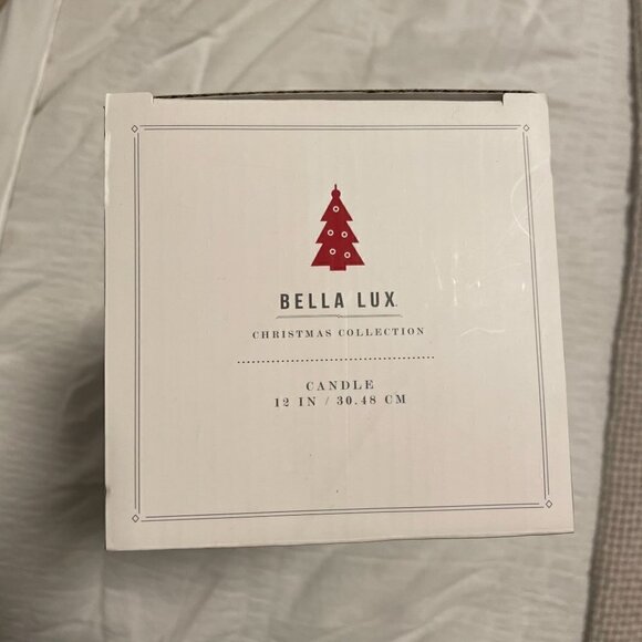 NWT Bella Lux Christmas Collection Blue Pillar Candle - Picture 4 of 5